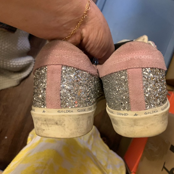 Golden Goose Hi Star Glitter/Pink Sz 39 - Picture 5 of 8